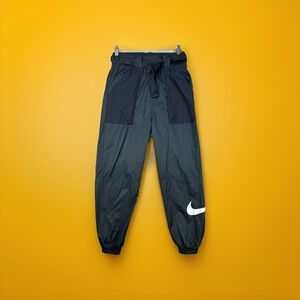 Nike Womens Small Belted Cuffed Tech Track Jogger Pants Black‎ Swoosh Utility